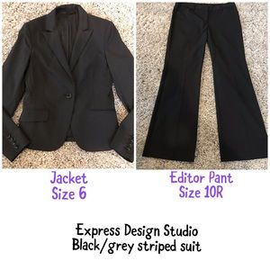 Express Black thin pinstriped women’s suit
